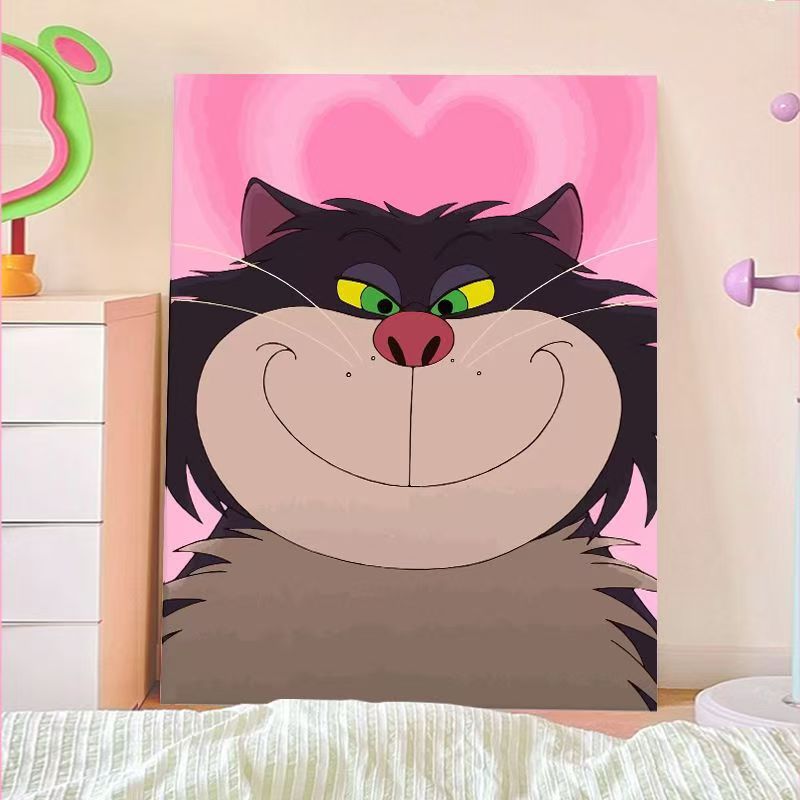 Verspielt Cartoon Katze Wandkunst Karnz