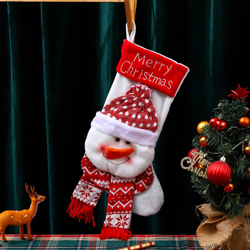 Weihnachtsstrumpf mit Schneemann-Motiv Karnz