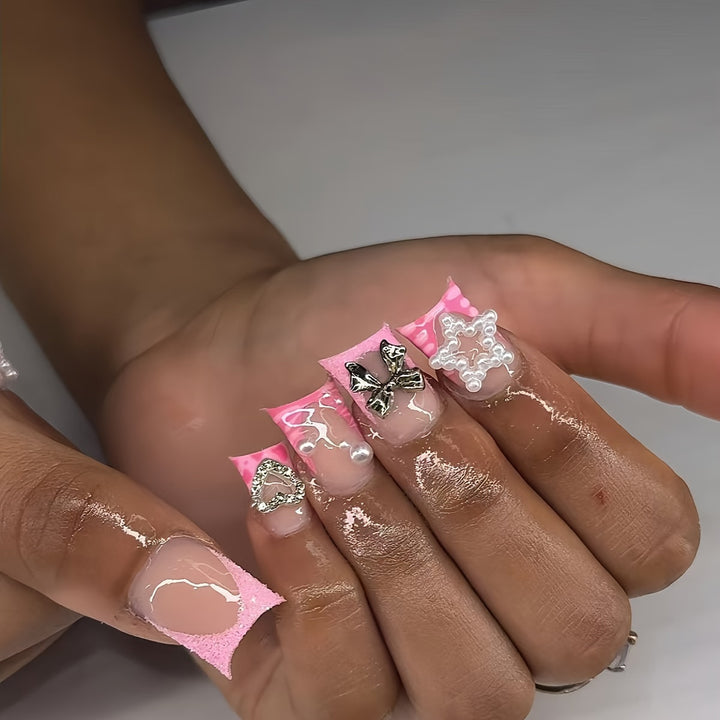 Dekorativer Press-On Nagelset Karnz