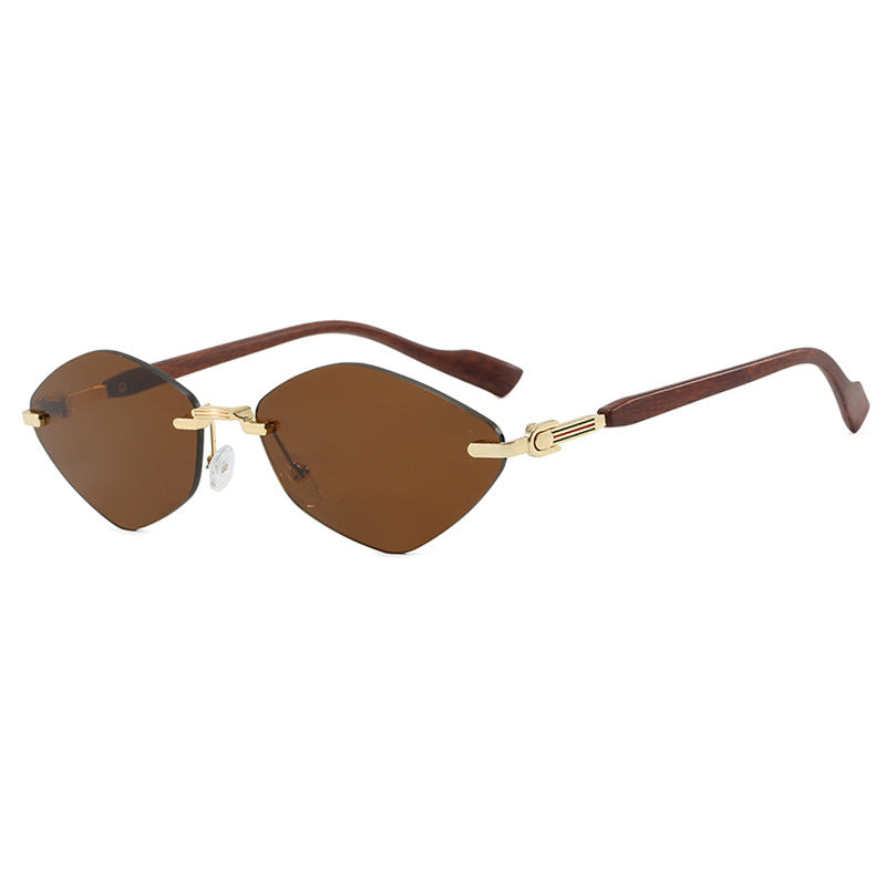 Damen geometrische Sonnenbrille mit luxuriösen Holzarmen und polarisierten Gläsern Karnz