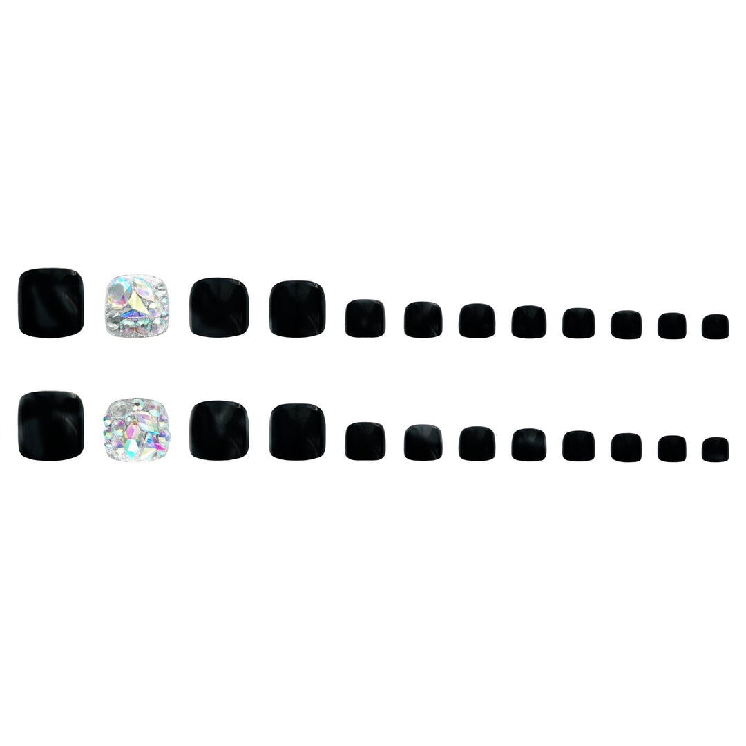 Premium Strass- Verzierte Press-On Fußnagel Set Karnz