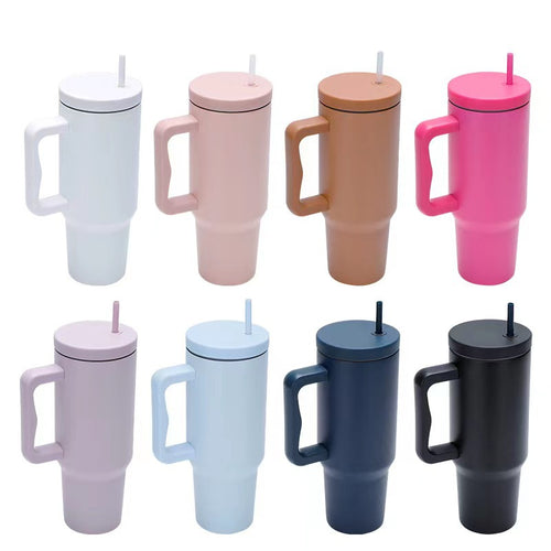 Damen Thermobecher mit ergonomischem Griff und integrierter Trinkhalm Karnz