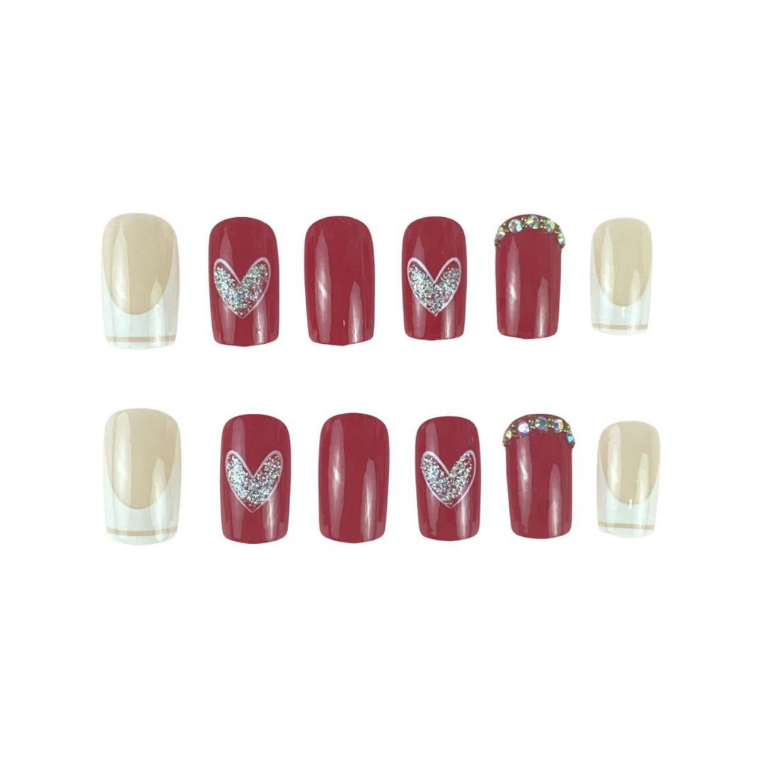 Elegantes Herz-verschönertes Nagelkunst-Set Karnz