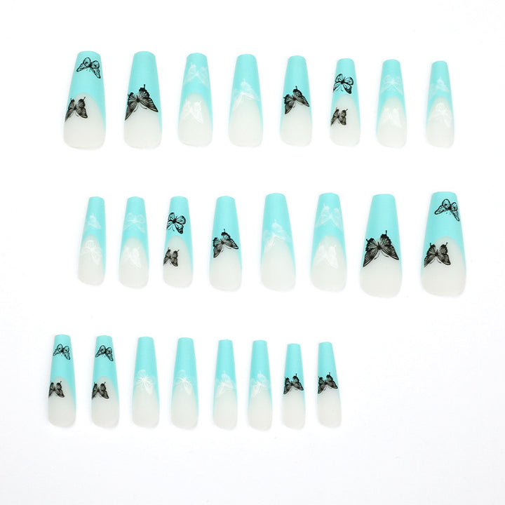 Künstliche Nagelverlängerungen mit Schmetterlingsdesign Karnz