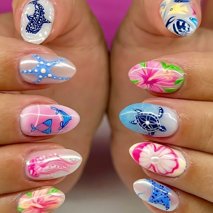 Tropisches Ozean-inspiriertes Nagelkunst-Set Karnz