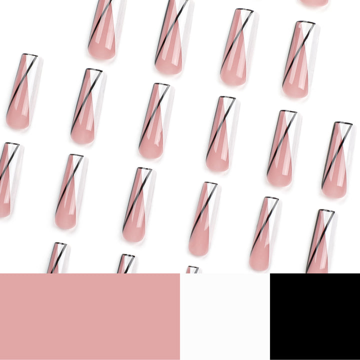 Kunstvolle Nagelverlängerungen im geometrischen Stil Karnz