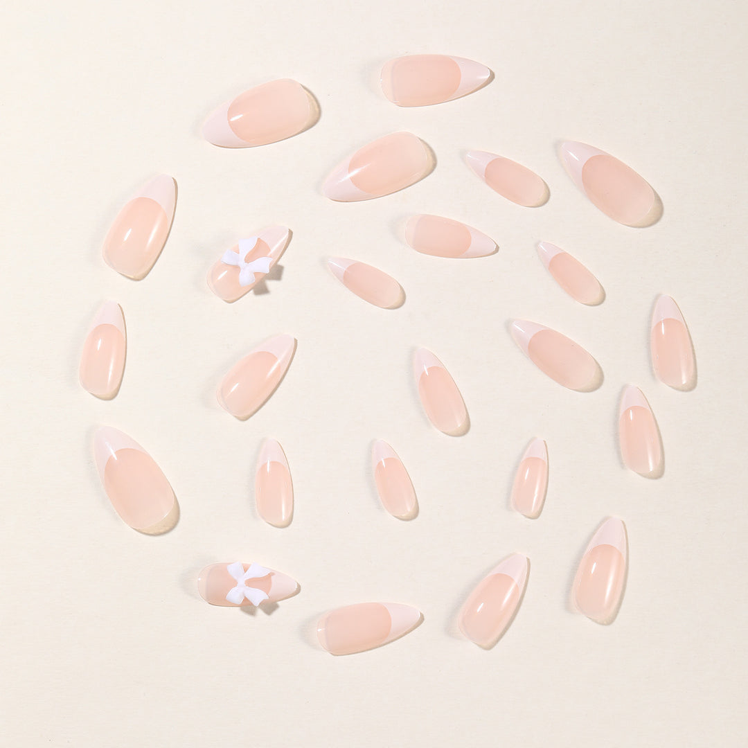 Elegante Französische Spitze Acryl Nagelkunst Erweiterungen Karnz