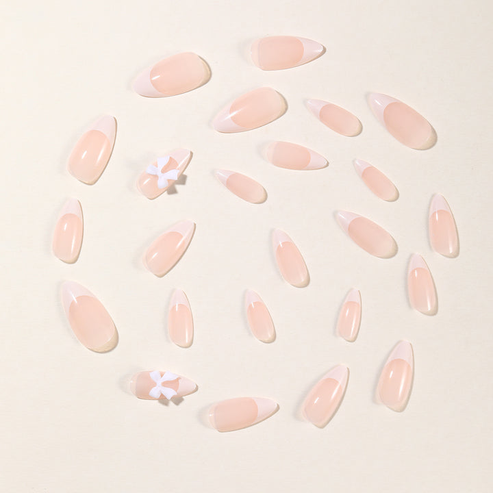 Elegante Französische Spitze Acryl Nagelkunst Erweiterungen Karnz