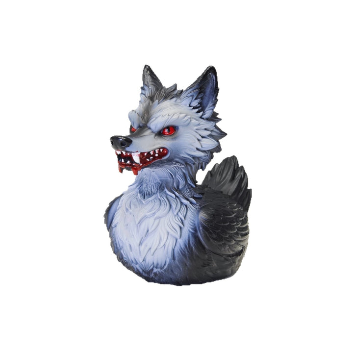 Gruselige Gummi-Ente mit Wolf-Motiv Karnz