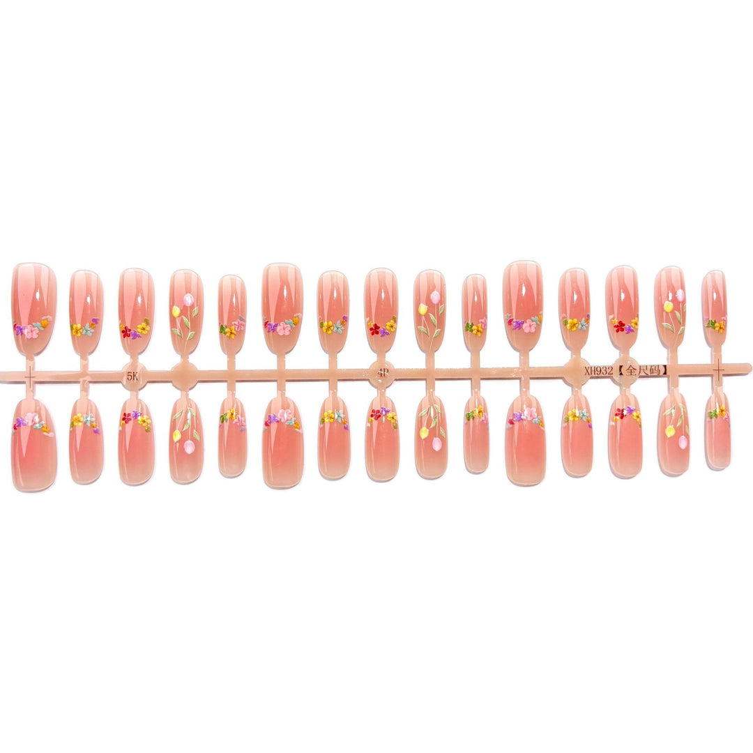Blumen-Design Press-On Nagelkunst Set