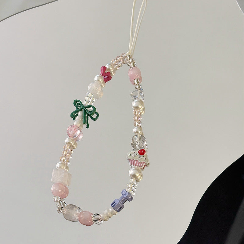 Verspielter Perlen Smartphone Charm Halter Karnz