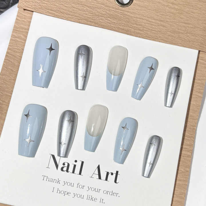 Stylisches Stern-Besetztes Press-On-Nagelset