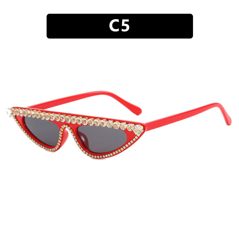 Damen Designer-Sonnenbrille im stilvollen Cat-Eye-Design mit glitzerndem Rahmen Karnz