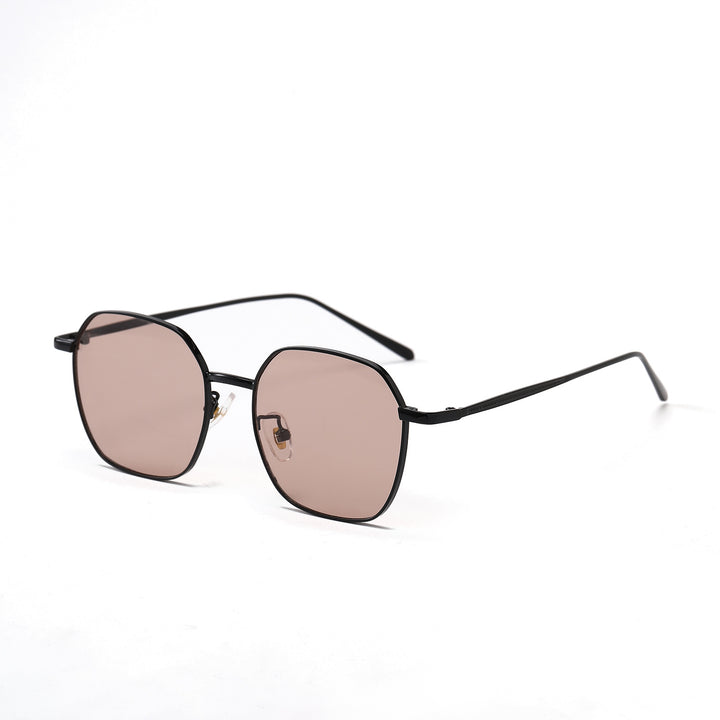 Damen geometrische Sonnenbrille mit modernem Metallrahmen Karnz