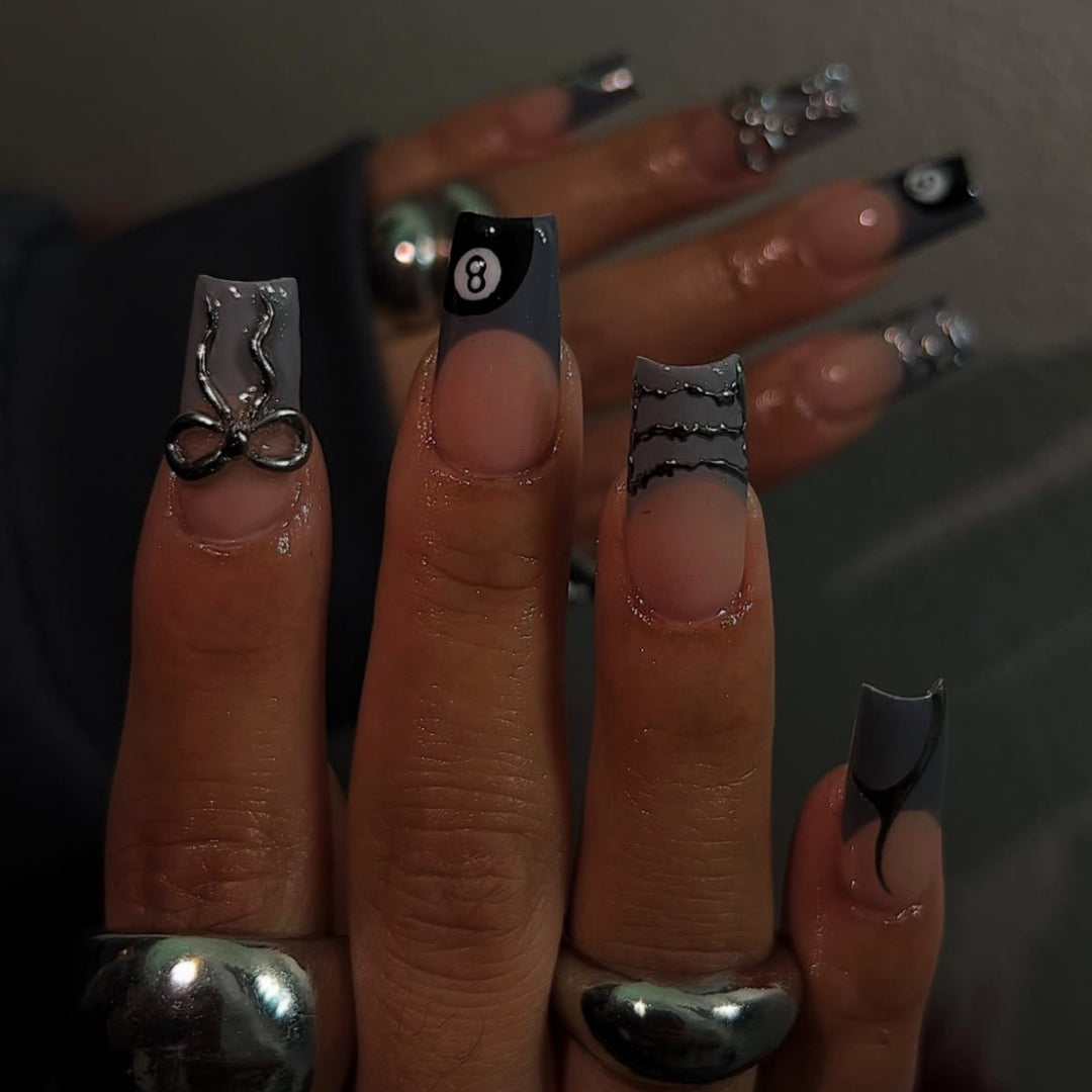 Künstlerisch gemusterte Druck-Nagelkunst Karnz