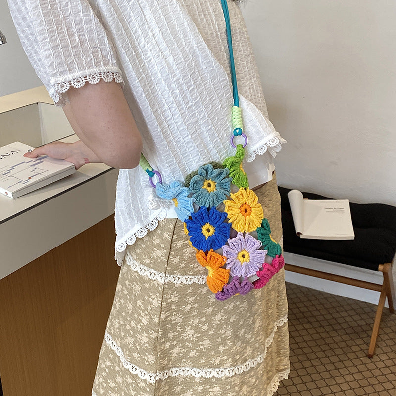 Florale gehäkelte Mini Tasche