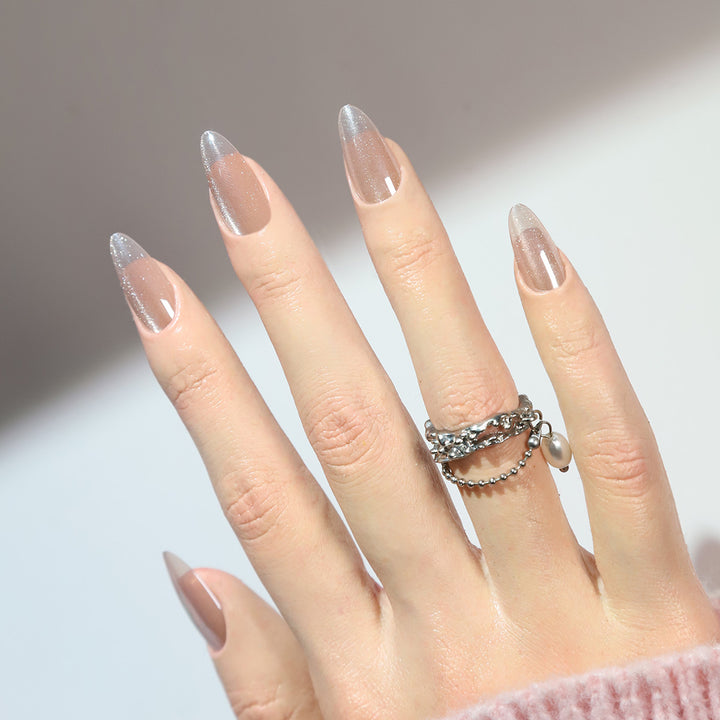 Elegante Lange Stiletto Gel Drucknägel Karnz