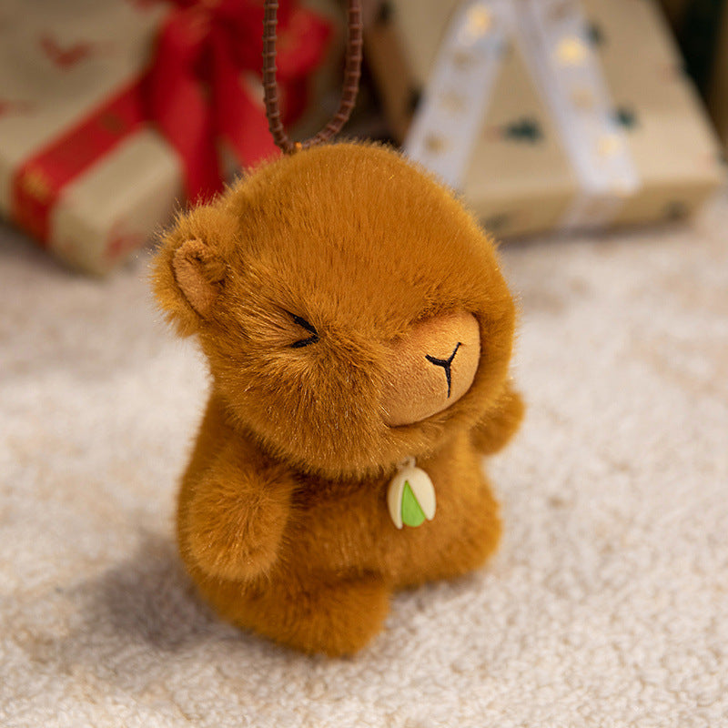 Plüsch Hund Tasche Charm Schlüsselanhänger mit weichem Faux-Fur Körper & Schlaufenriemen Karnz