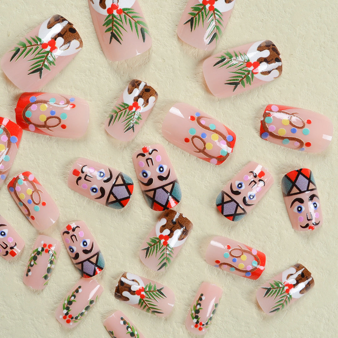 Kunstnagelset mit festlichen Weihnachtsmotiven Karnz
