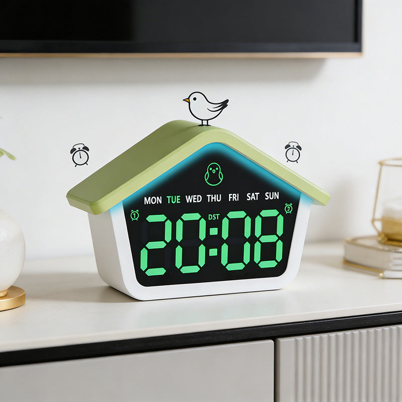Digitaler Wecker im kreativen Hausdesign Karnz