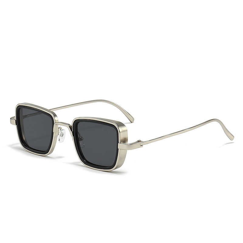Damen stilvolle quadratische Sonnenbrille mit elegantem Metallrahmen Karnz