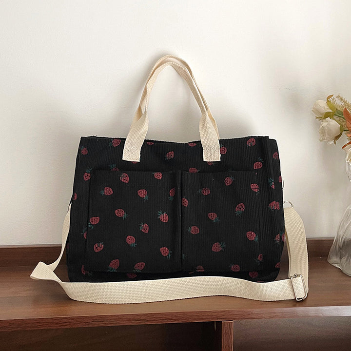 WoStylish Multi-Taschen Erdbeerprint Canvas Tragetasche Karnz