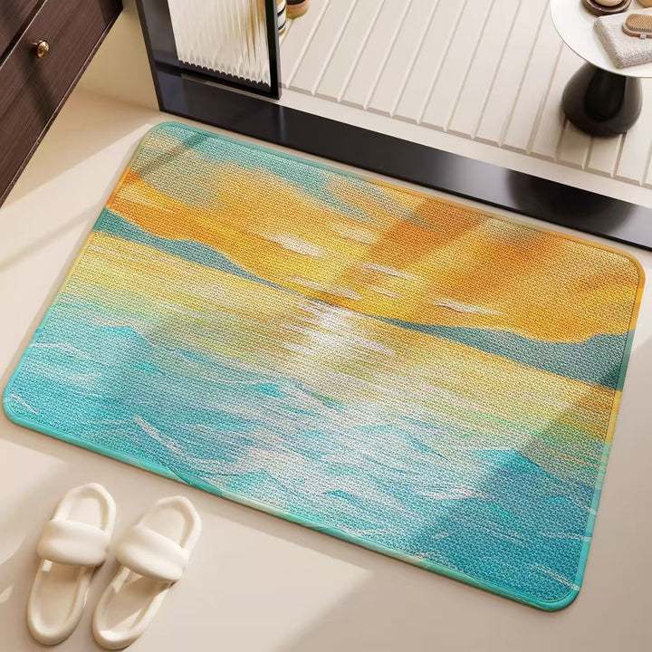 Künstlerische, vom Ozean inspirierte Badematte für das Badezimmer