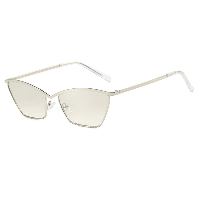 Damen modische Cat-Eye Sonnenbrille mit elegantem Metallgestell Karnz