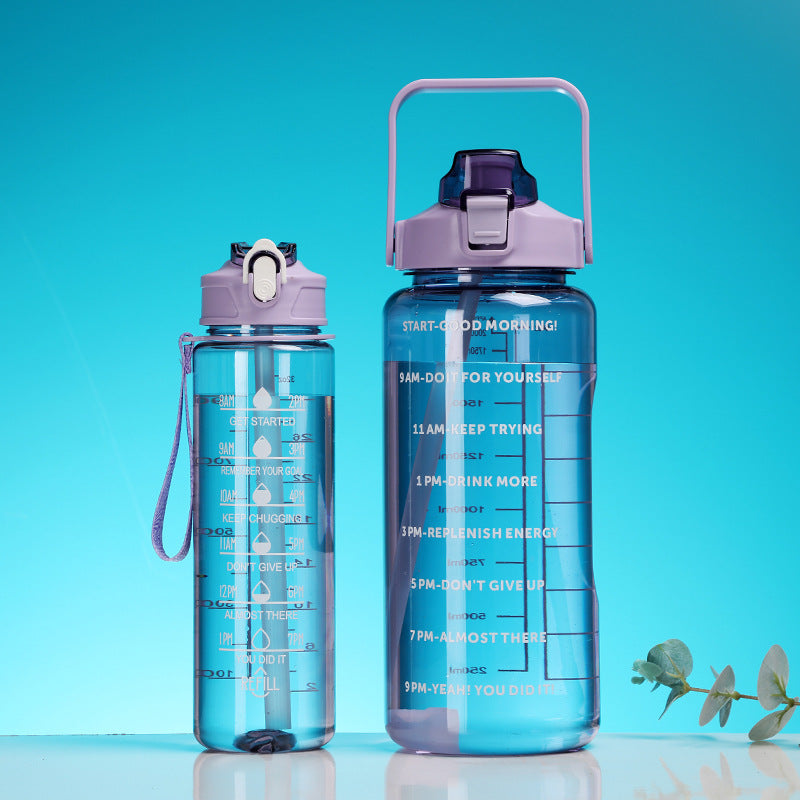 Damen Motivierende Wasserflasche mit Zeitmarkierungen Karnz