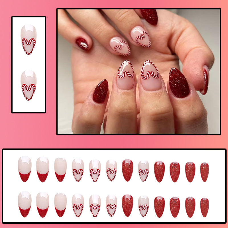 Festliches Zuckerstangen-Nagelkunst-Set