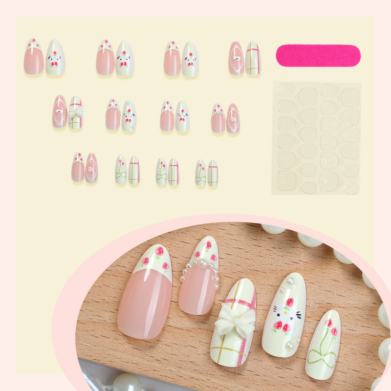 Künstlerisches Dekoratives Press-On Nagelset Karnz