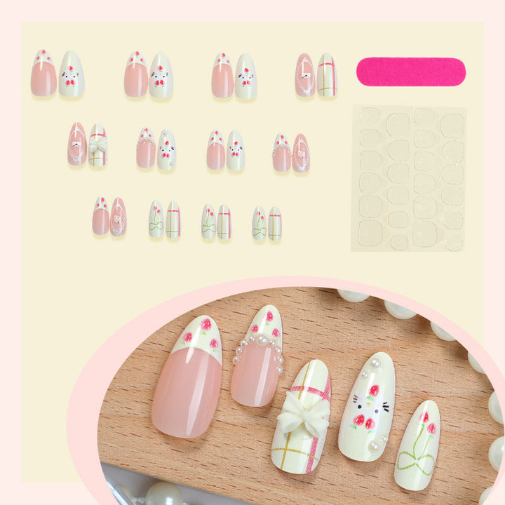 Künstlerisches Dekoratives Press-On Nagelset Karnz