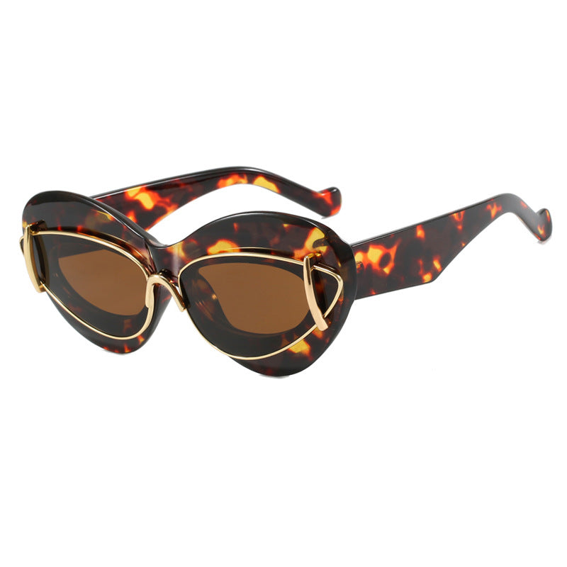 Damen extravagante Katzenaugen-Sonnenbrille Karnz