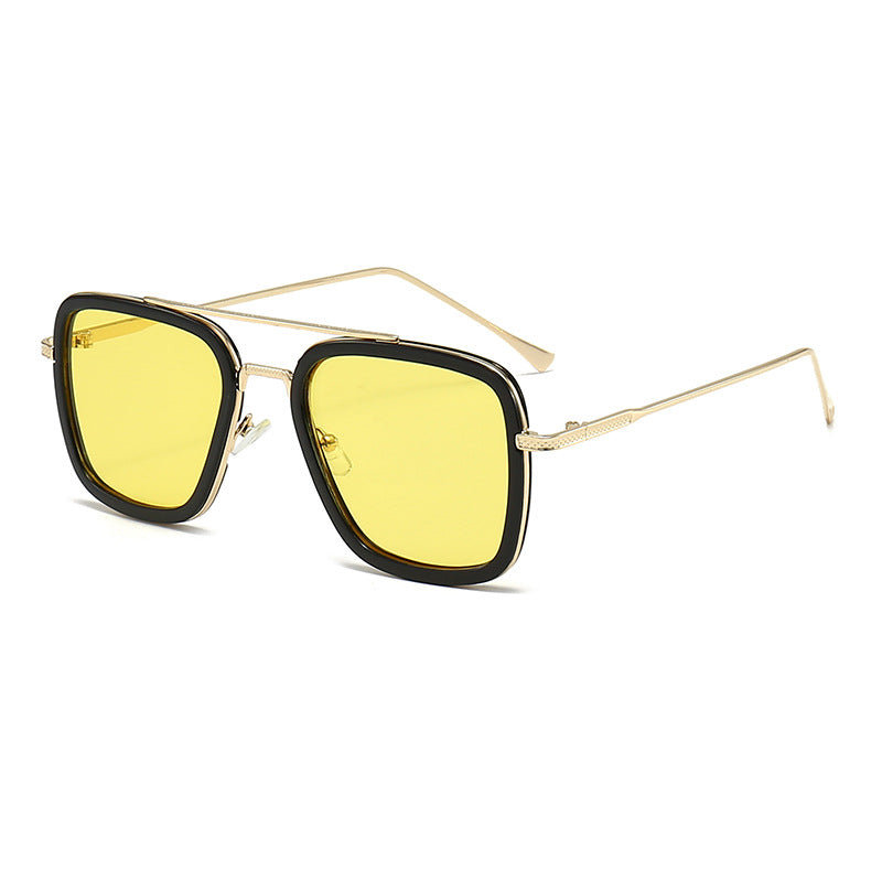 Damen modische quadratische Sonnenbrille mit metallischen Details Karnz