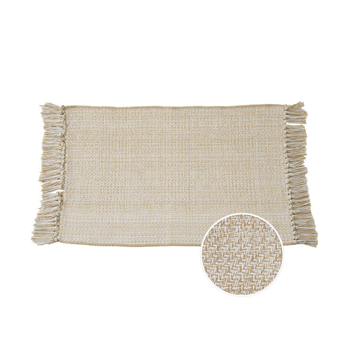 Gewebter Tischläufer mit dichtem Fischgrät‑Jacquard und Fransen Karnz
