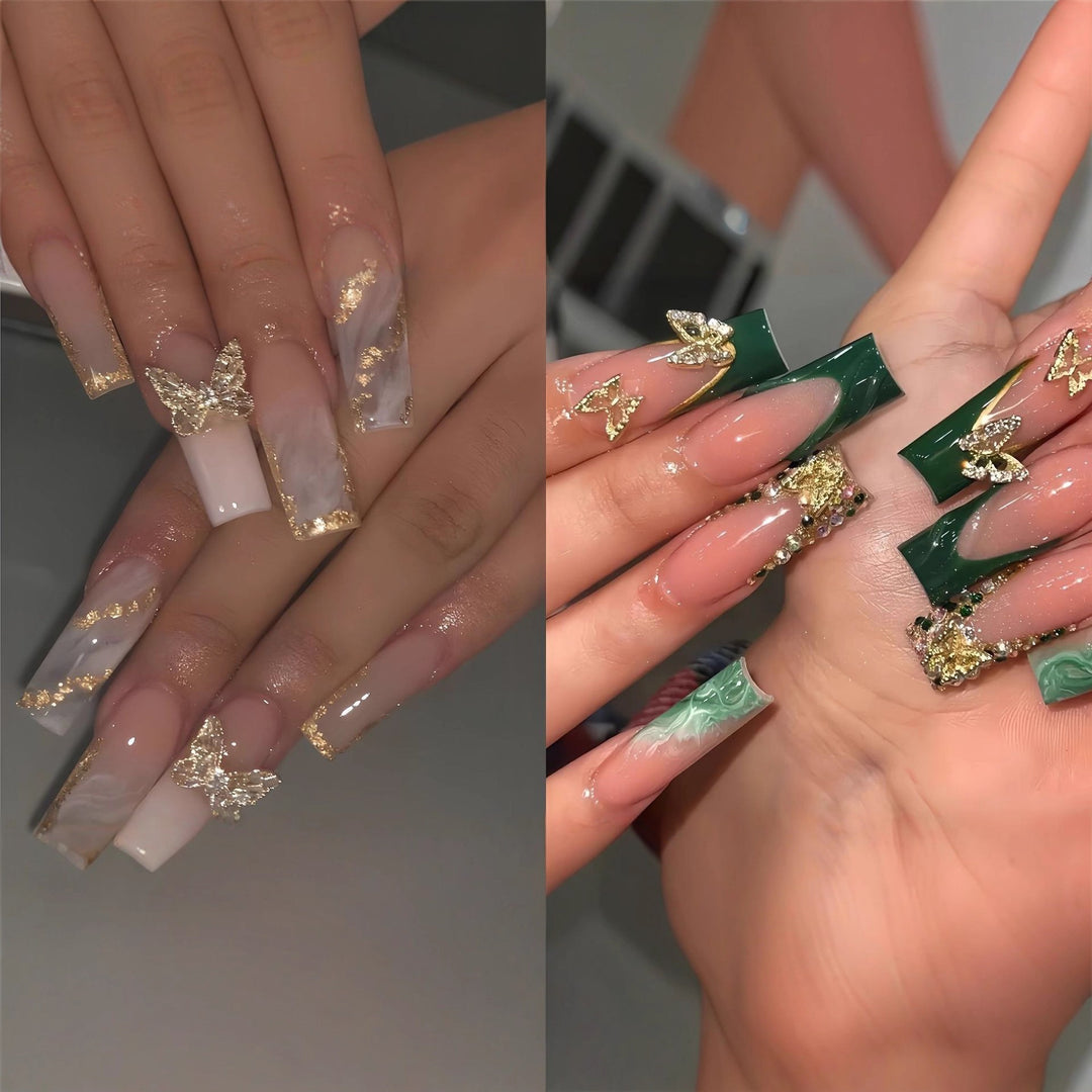 Künstlerische Marmor-Effekt Druck-Nagelverlängerungen Karnz