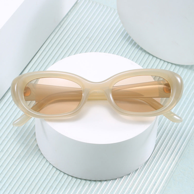 Damen modische Sonnenbrille mit ovalem Design und UV-Schutz Karnz