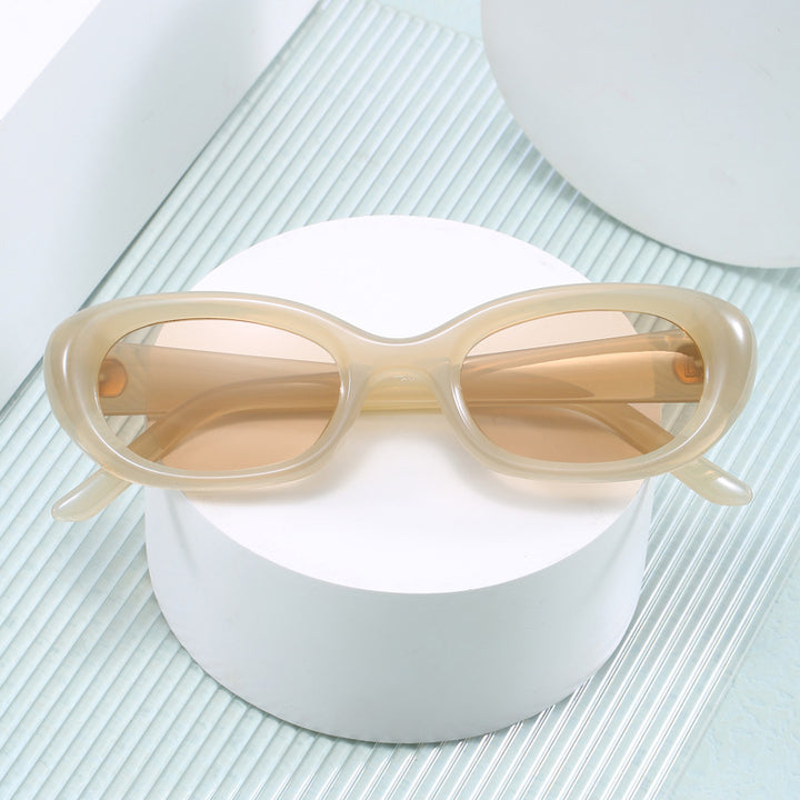 Damen modische Sonnenbrille mit ovalem Design und UV-Schutz Karnz