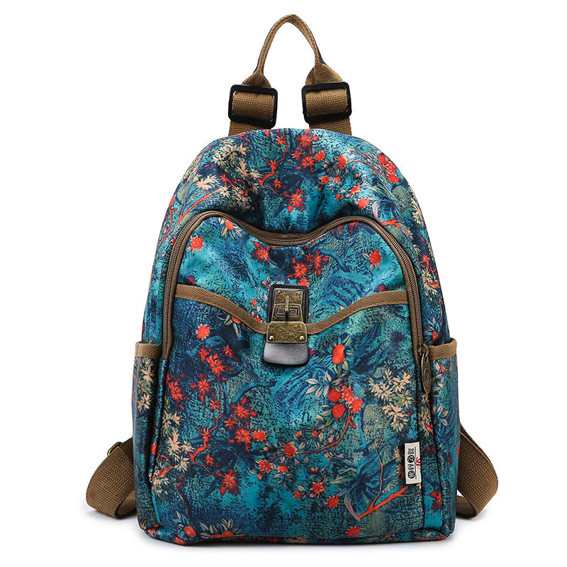 Blumenmuster Baumwollrucksack Karnz