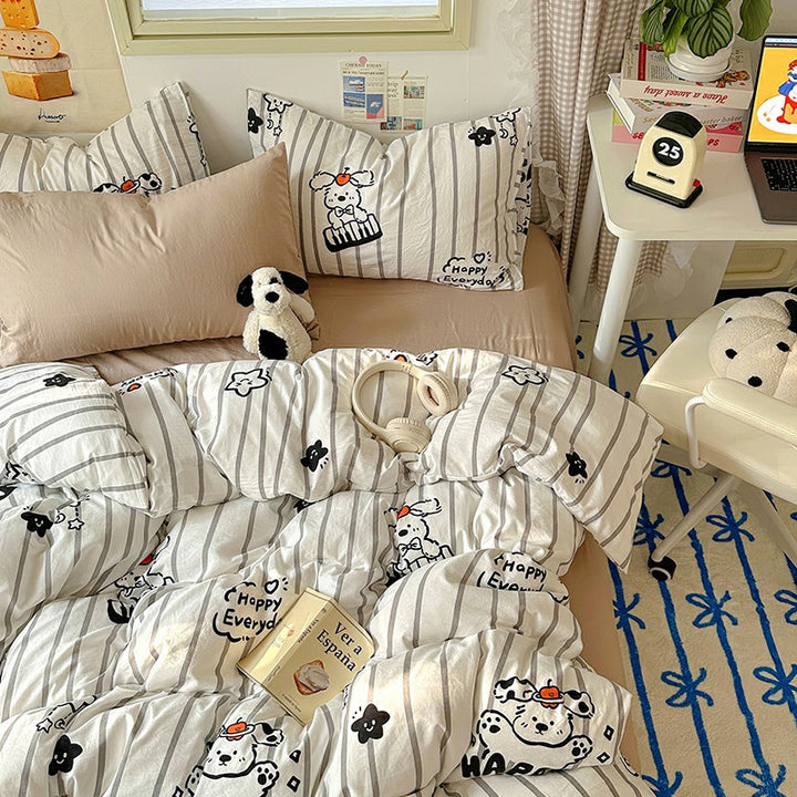 Blumenmuster gesteppte Bettbezug