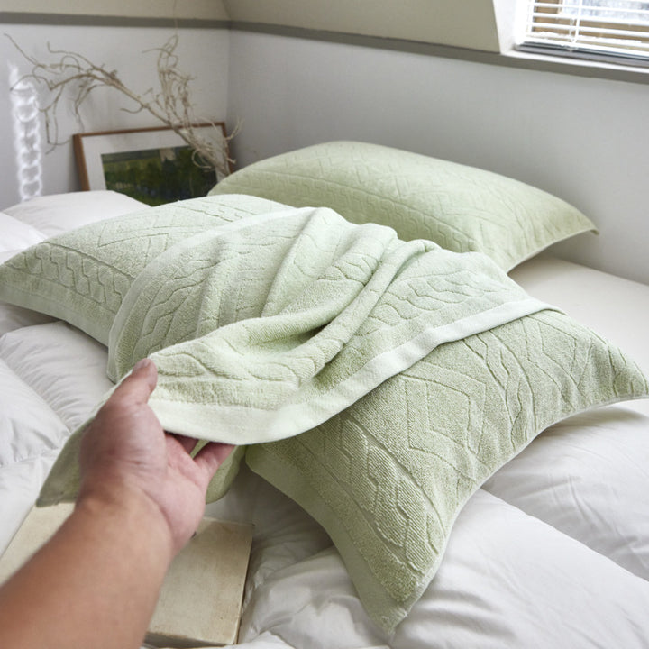 Luxus Jacquard Baumwolle Handtuch Kissenbezug Set