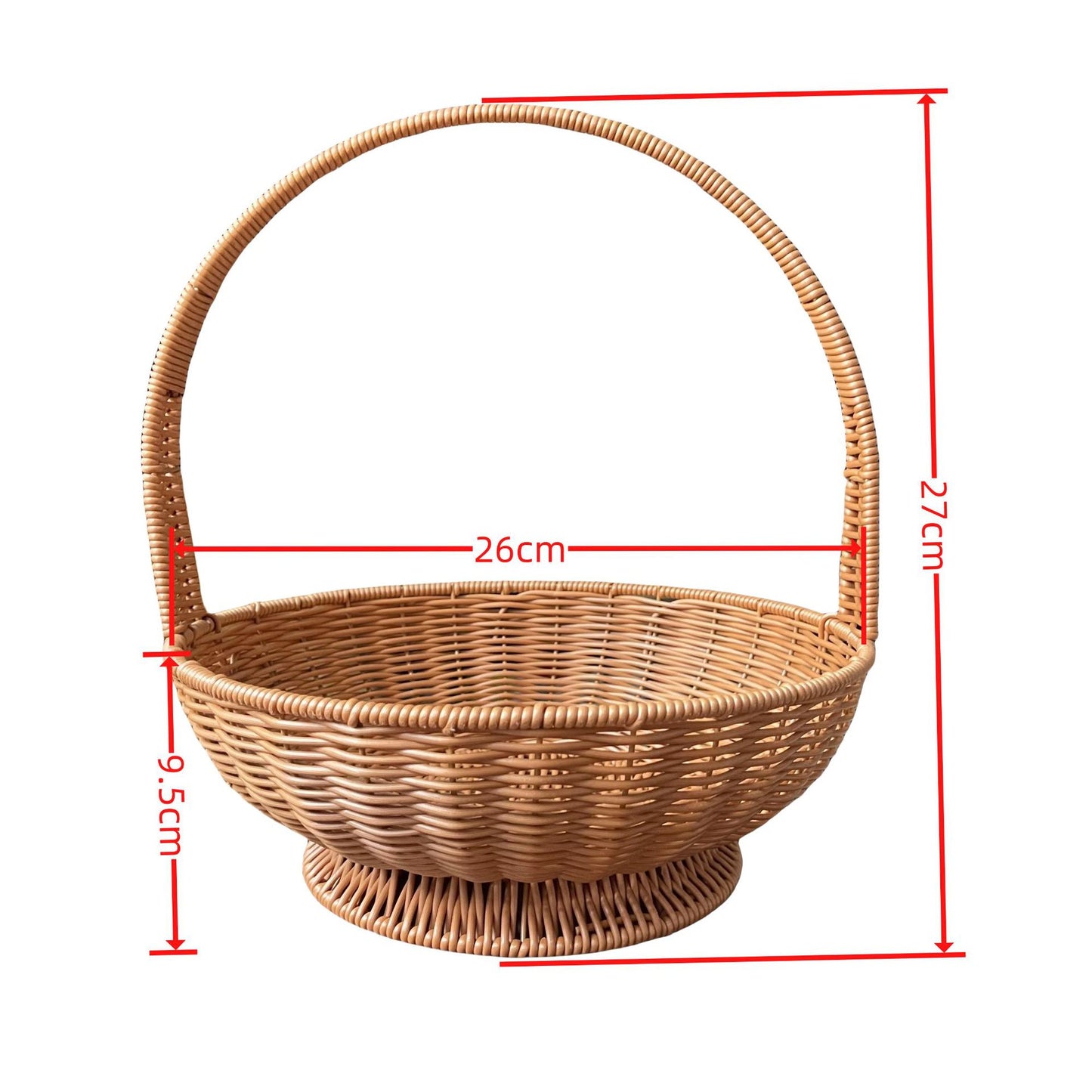 Damen handgearbeiteter Rattan Korb mit Henkel Karnz