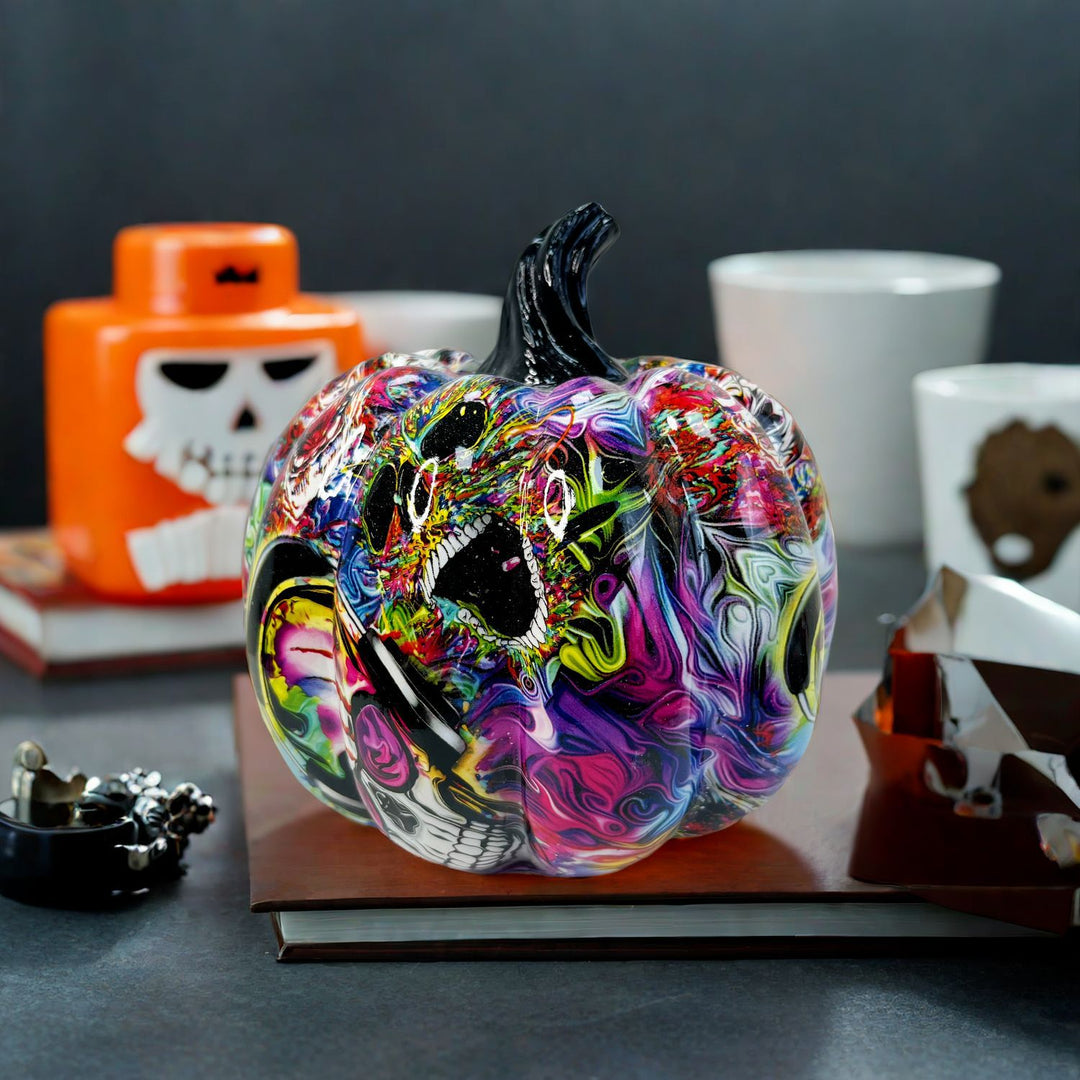 Kunstvolle Halloween Kürbisfigur Karnz