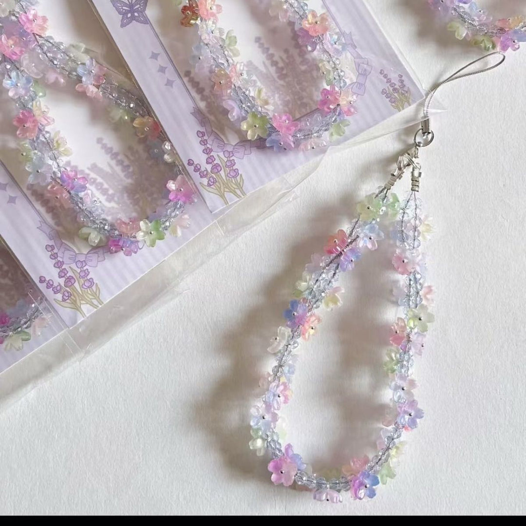 Blumenperlen Charm Brille Lanyard Karnz