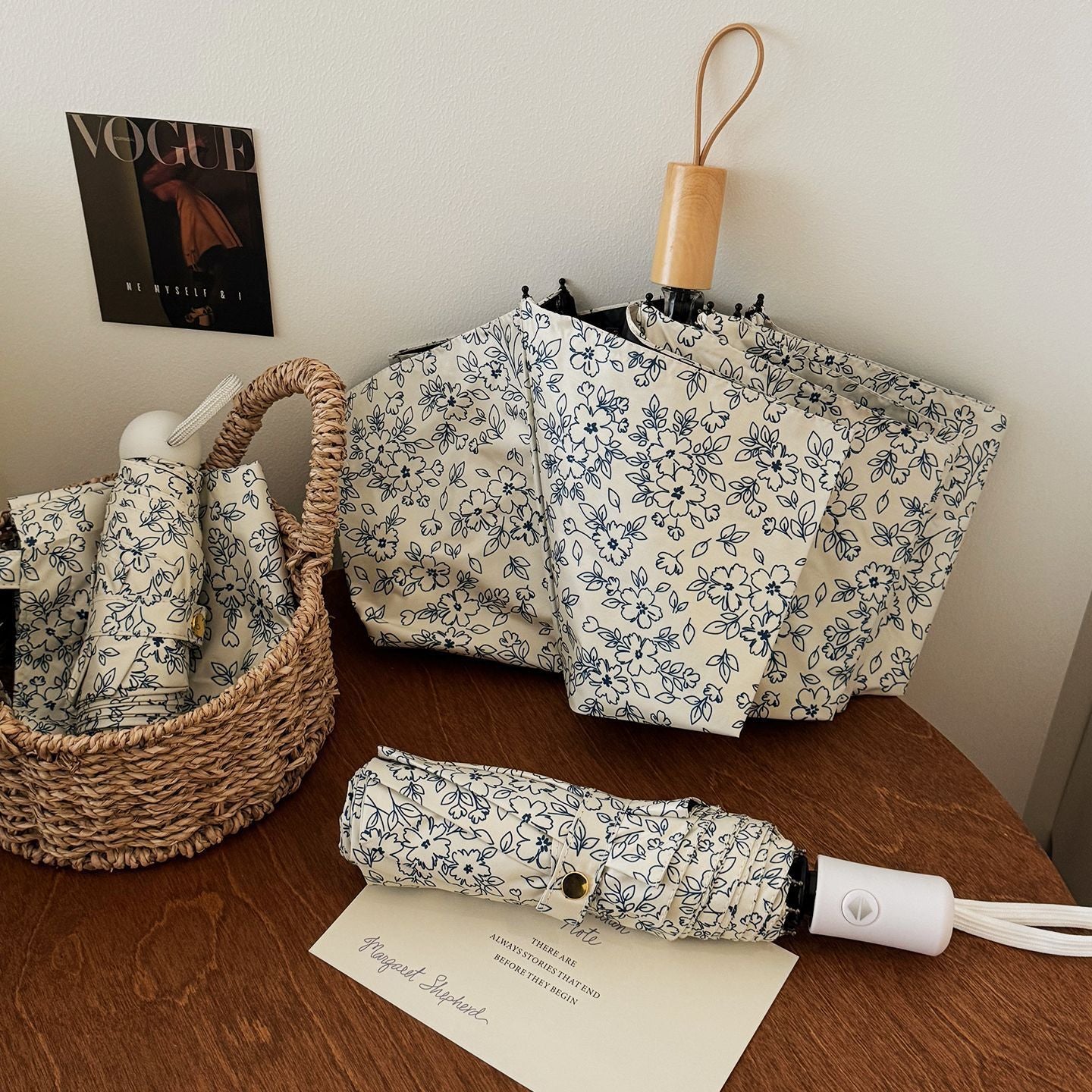 Damen Faltbare Einkaufstasche mit floralem Motiv Karnz