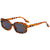 Damen modische Oversized-Sonnenbrille im auffälligen Leopardenmuster Karnz