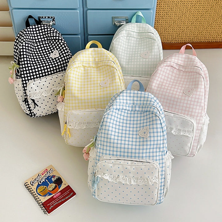 Verspielt Karomuster Rucksack Karnz