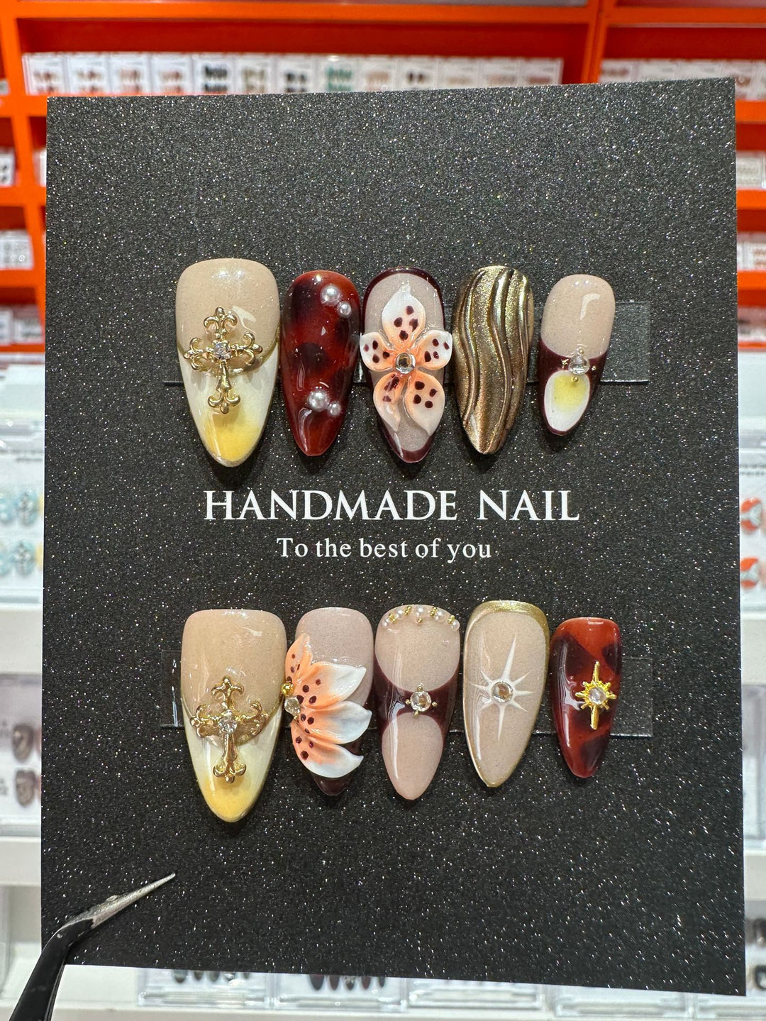 Handgemachtes Luxus Press-On Nagelkunst Set