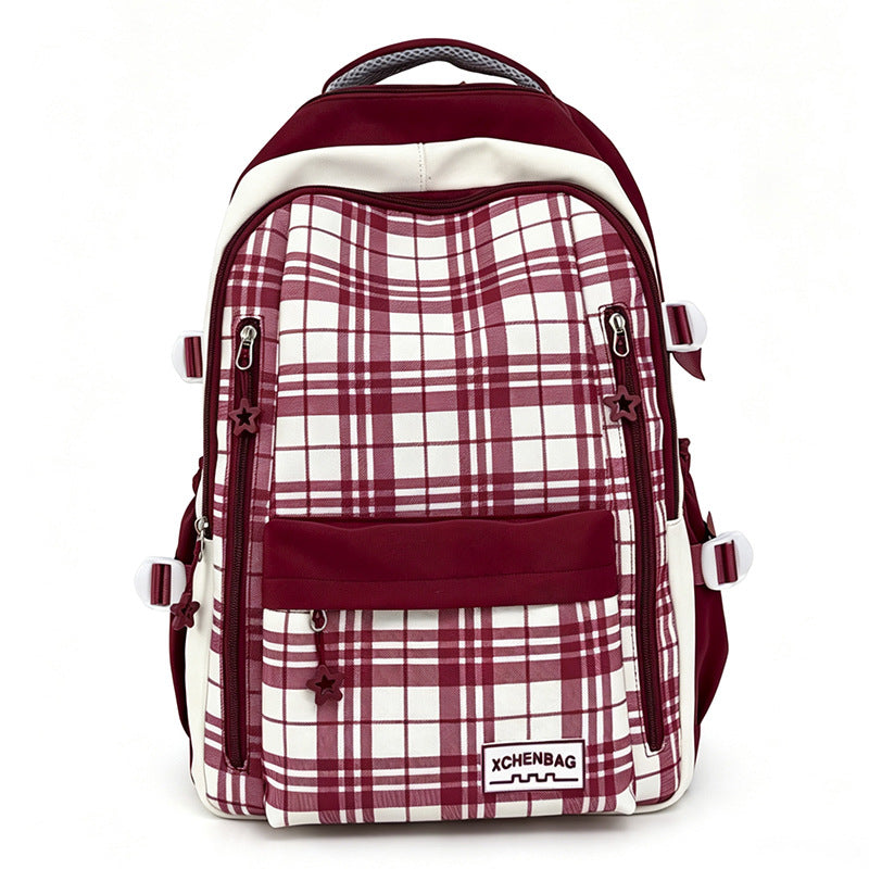 Stylische Karierte Muster Rucksack Karnz