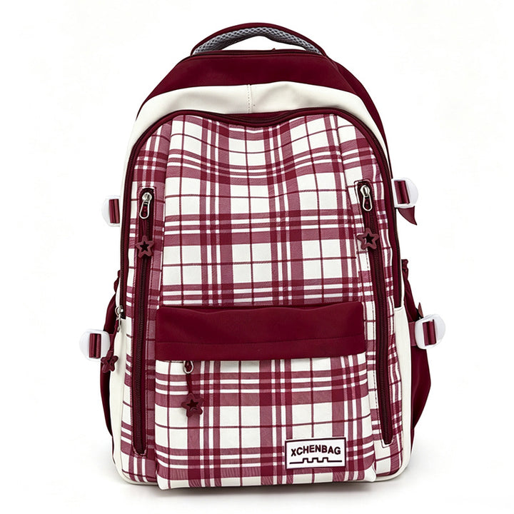 Stylische Karierte Muster Rucksack Karnz